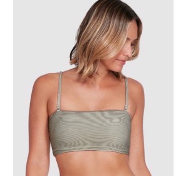 🌴 RVCA green salt wash bandeau bikini top 🌴 - Picture 4 of 5